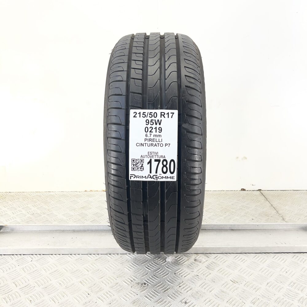 Pneumatico Usato 215 50 R17 95W Pirelli Cinturato P7 96% Estivo