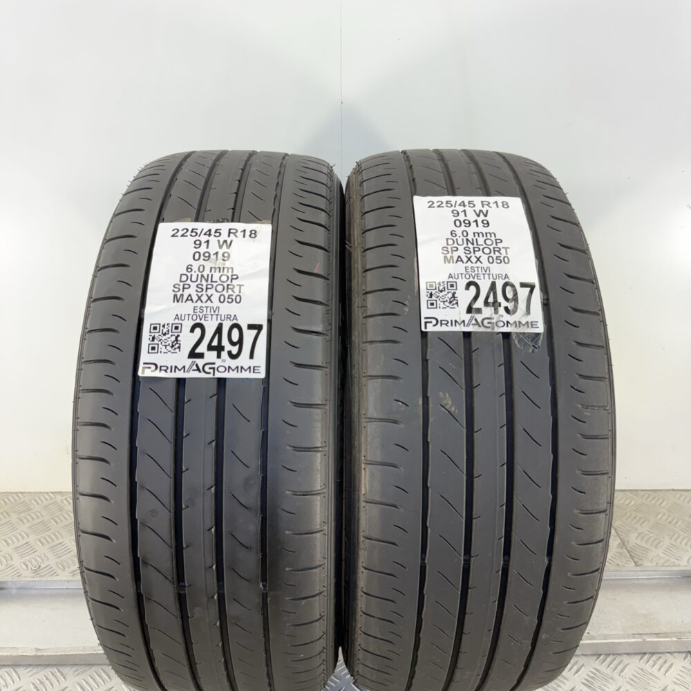 Gomme Usate 225 45 R18 91W Dunlop SP Sport Maxx 050 86% Estive