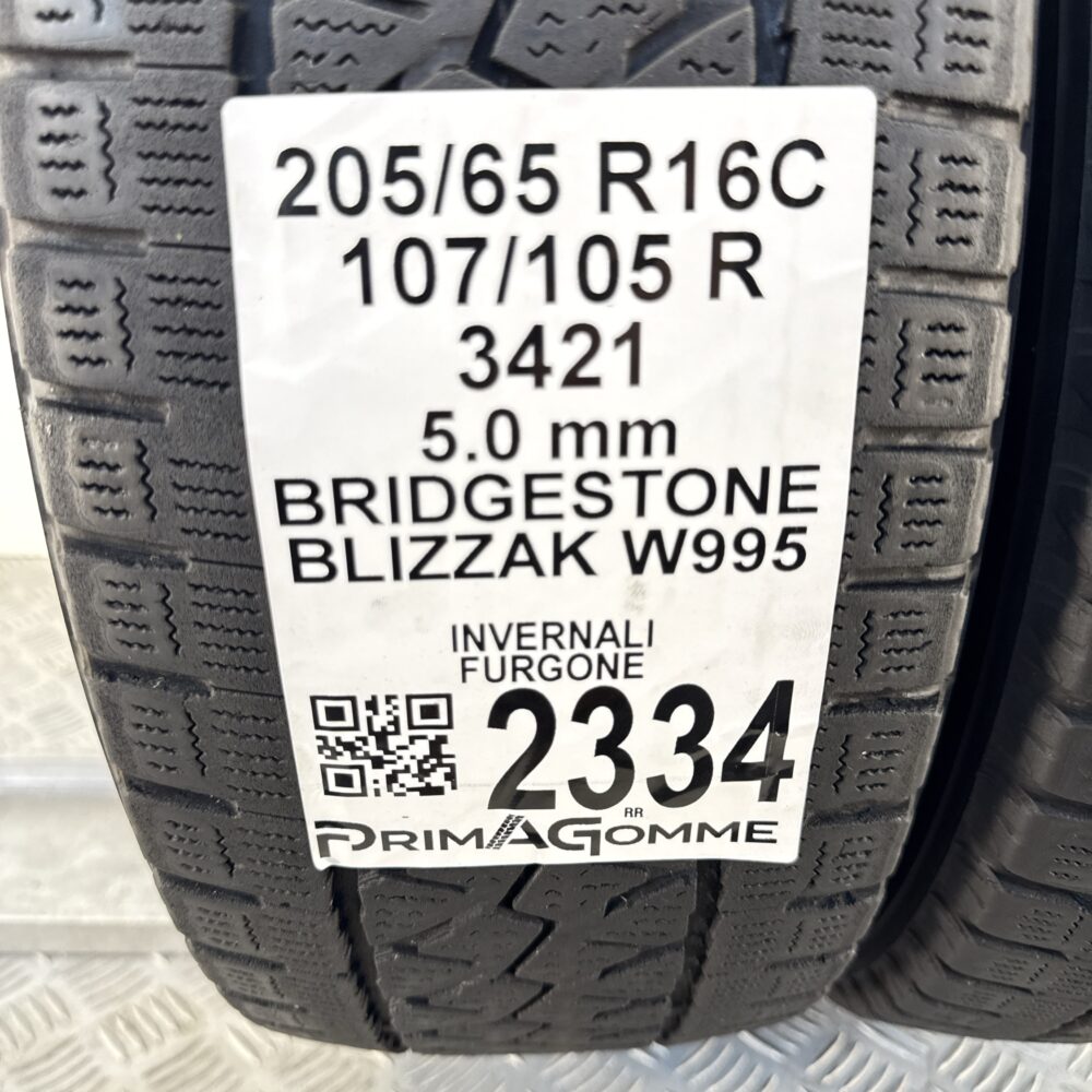 Gomme Usate 205 65 R16C 107/105R Bridgestone Blizzak W995 Invernali - immagine 3