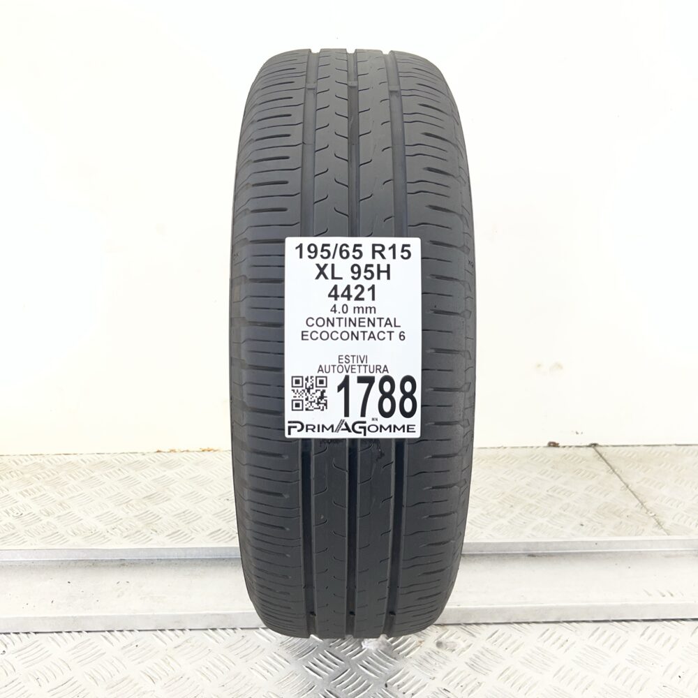 Pneumatico Usato 195 65 R15 XL 95H Continental EcoContact 6 Estivo