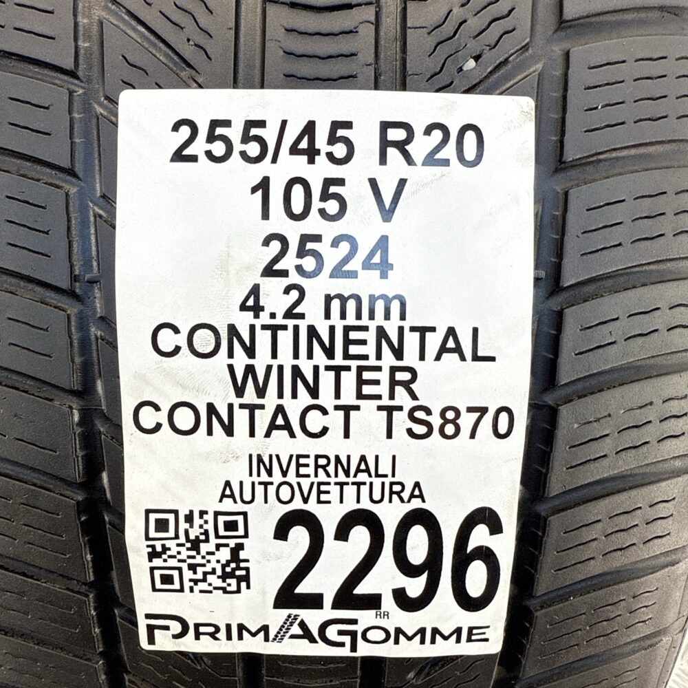 Gomme Usate 255 45 R20 105V Continental Winter Contact TS870 Invernali - immagine 3