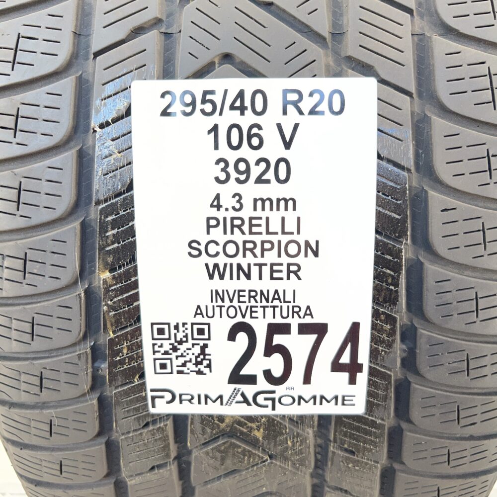 Gomma Usata 295 40 R20 106V PIRELLI Scorpion Winter Invernale - immagine 3