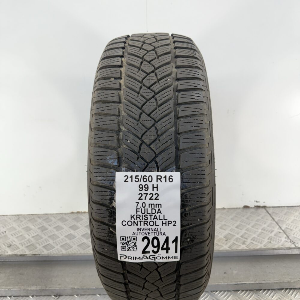 Gomma Usata 215 60 R16 99H FULDA KRISTALL CONTROL HP2 88% Invernale