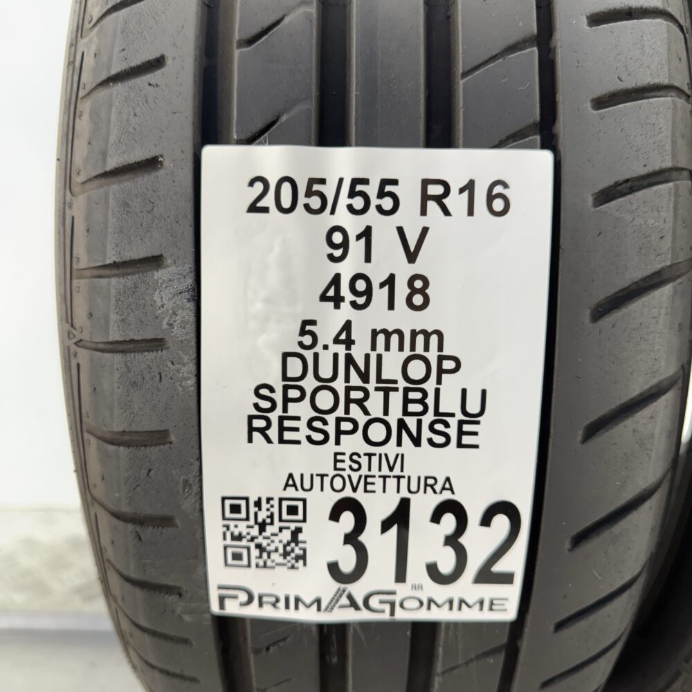 Gomme Usate 205 55 R16 91V Dunlop SportBlu Response 77% Estive - immagine 3