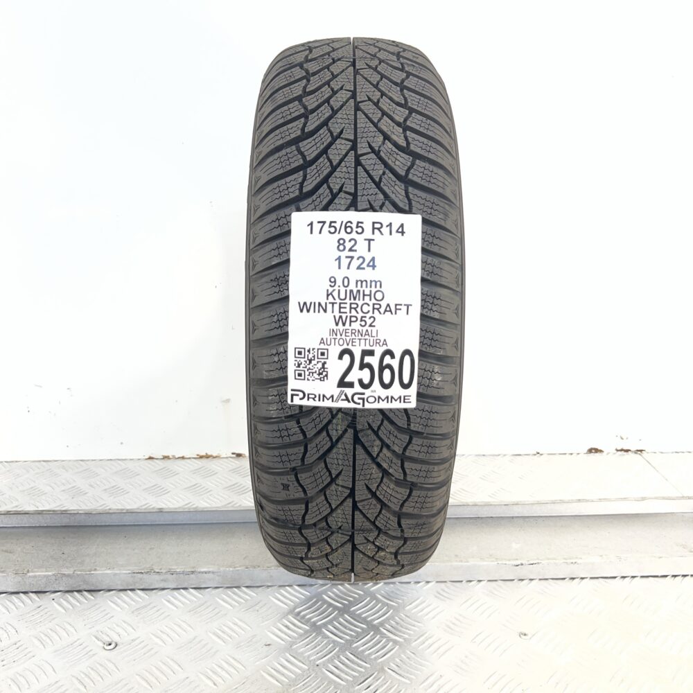 Gomma Usata 175 65 R14 82T Kumho Wintercraft WP52 100% Invernale