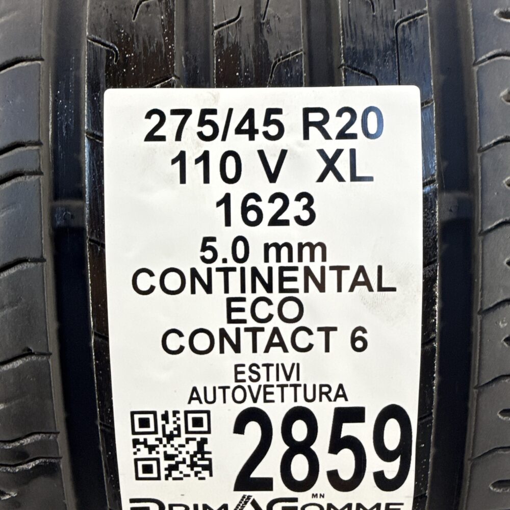 Gomme Usate 275 45 R20 XL 110V Continental EcoContact 6 71% Estive - immagine 3