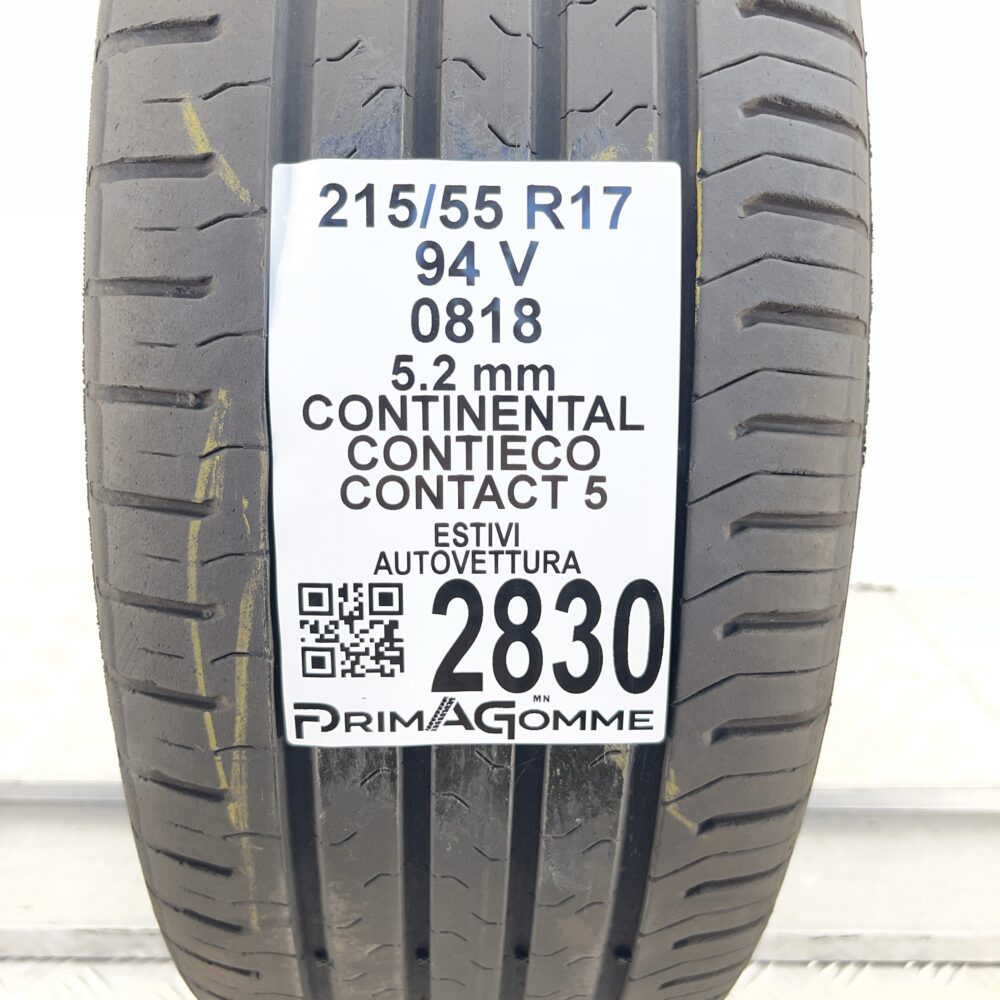 Gomma Usata 215 55 R17 94V Continental ContiEco Contact 5 74% Estivo - immagine 3