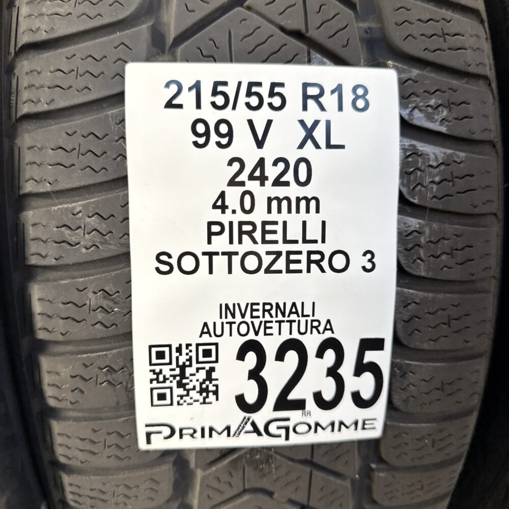 Gomme Usate 215 55 R18 XL 99V Pirelli Sottozero 3 Invernali - immagine 3
