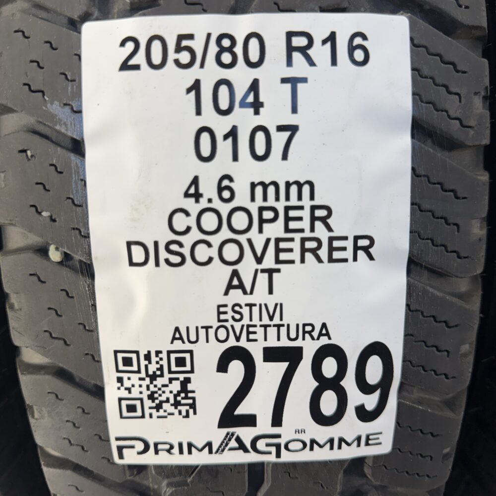 Gomme Usate 205 80 R16 104T Cooper Discoverer A/T Estive - immagine 3