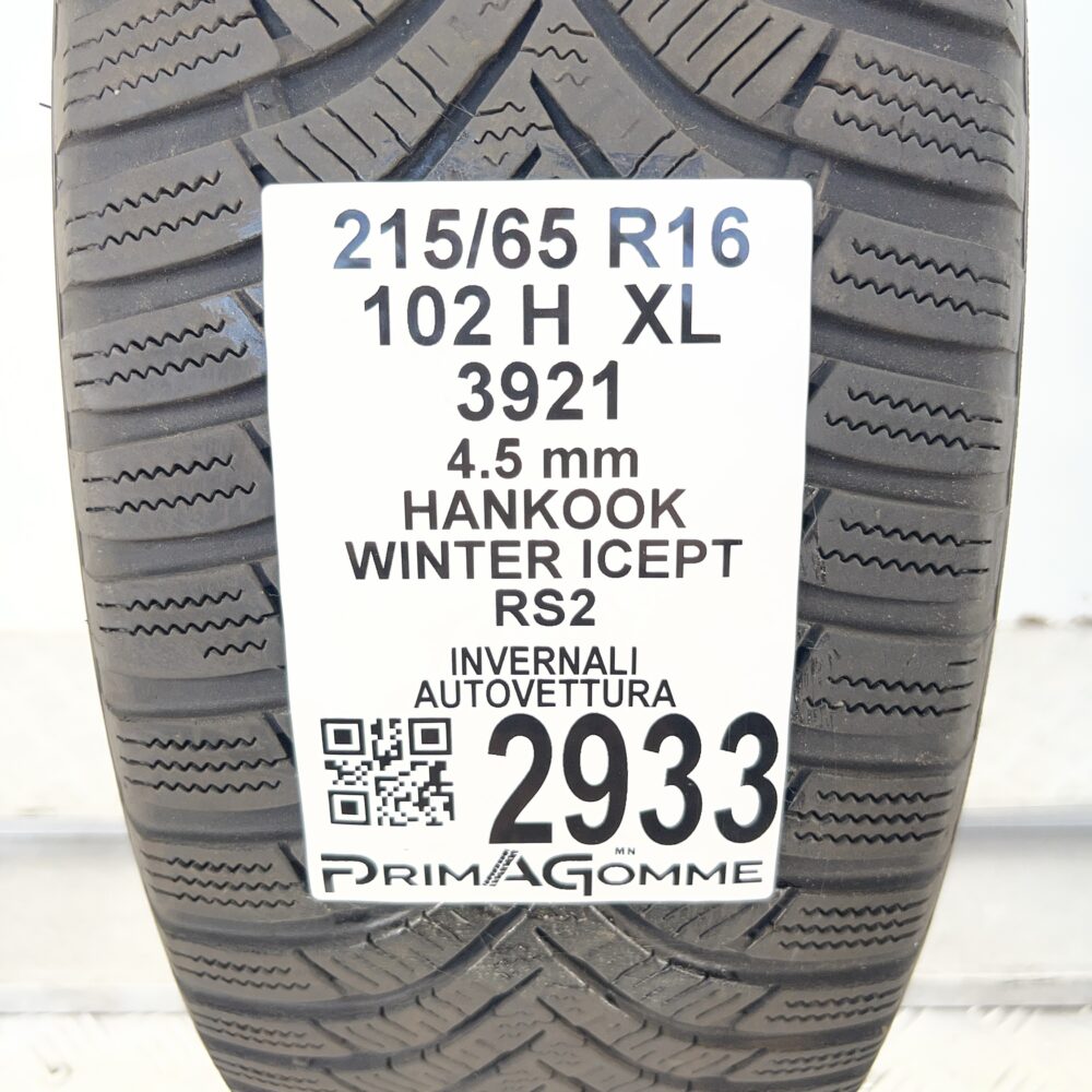 Gomma Usata 215 65 R16 XL 102H Hankook Winter Icept RS2 Invernale - immagine 3