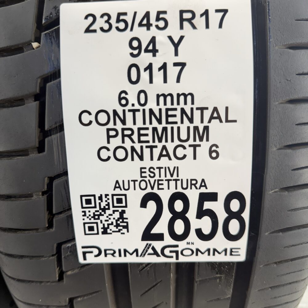 Gomme Usate 235 45 R17 94Y Continental Premium Contact 6 86% Estive - immagine 3