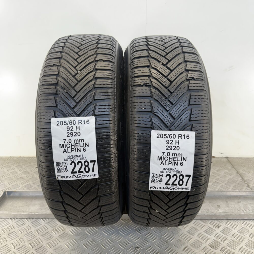 Gomme Usate 205 60 R16 92H Michelin Alpin 6 88% Invernali