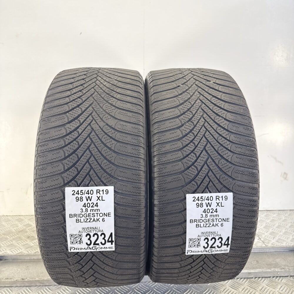 Gomme Usate 245 40 R19 XL 98W Bridgestone Blizzak 6 Invernali - immagine 8