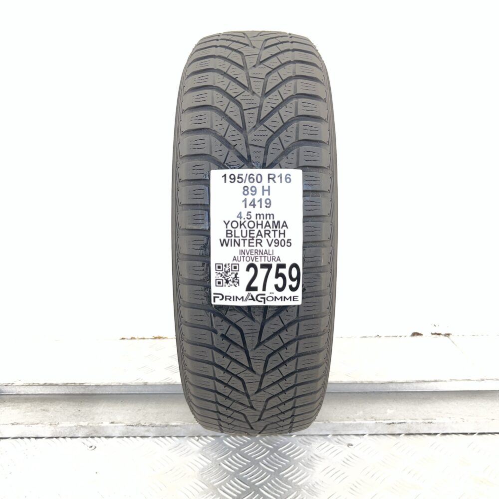 Gomma Usata 195 60 R16 89H Yokohama Bluearth Winter V905 Invernale