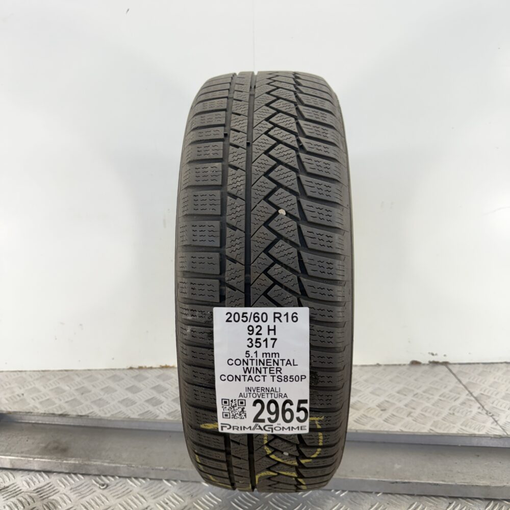 Gomma Usata 205 60 R16 92H Continental Winter Contact TS850P Invernale