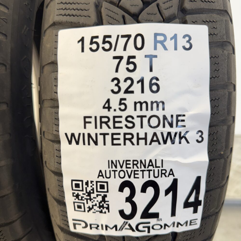 Gomme Usate 155 70 R13 75T Firestone Winterhawk 3 Invernali - immagine 3