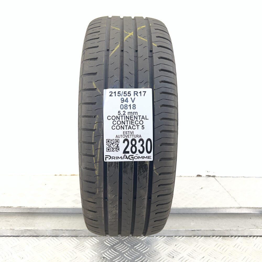 Gomma Usata 215 55 R17 94V Continental ContiEco Contact 5 74% Estivo