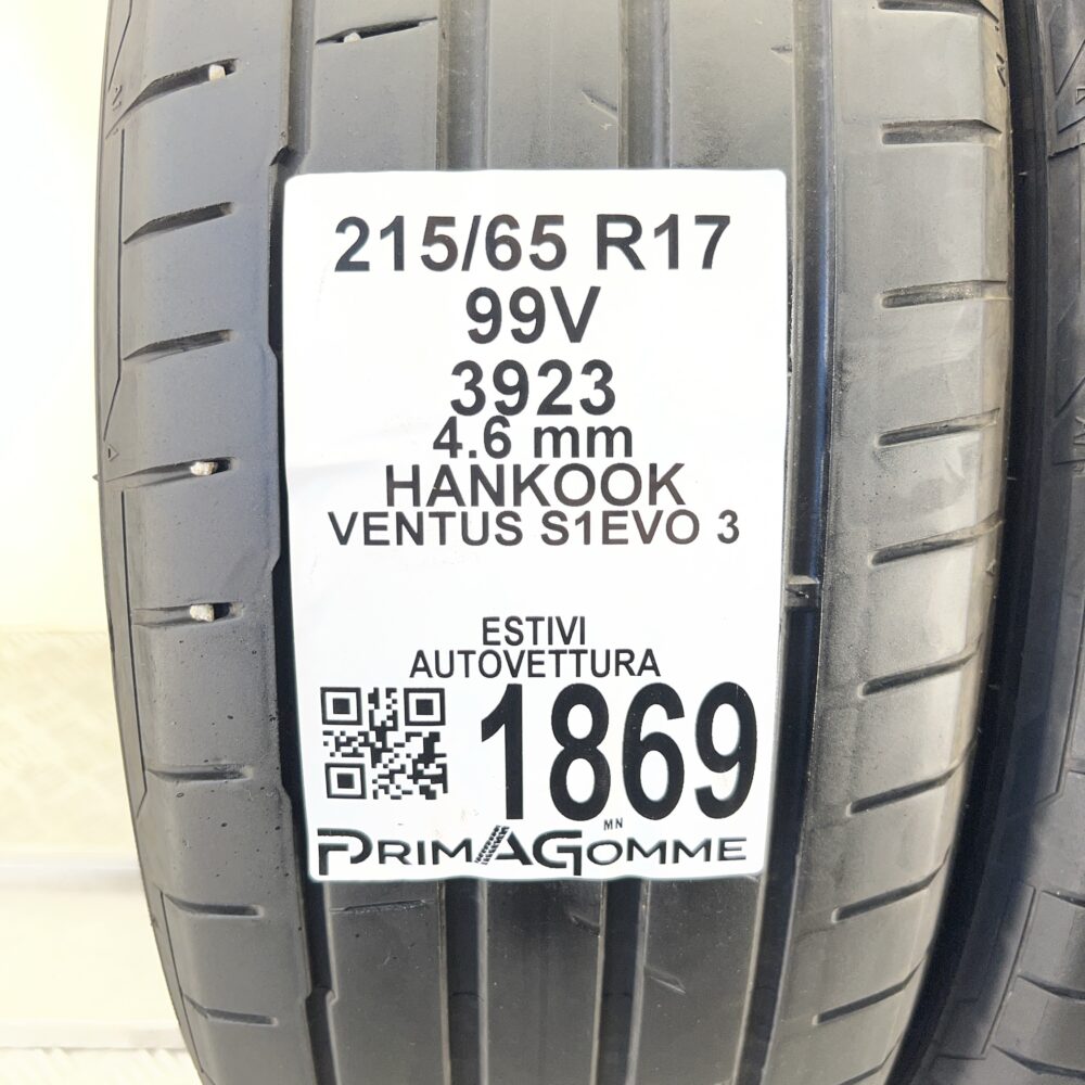 Pneumatici Usati 215 65 R17 99V HANKOOK Ventus S1EVO 3 Estive - immagine 3
