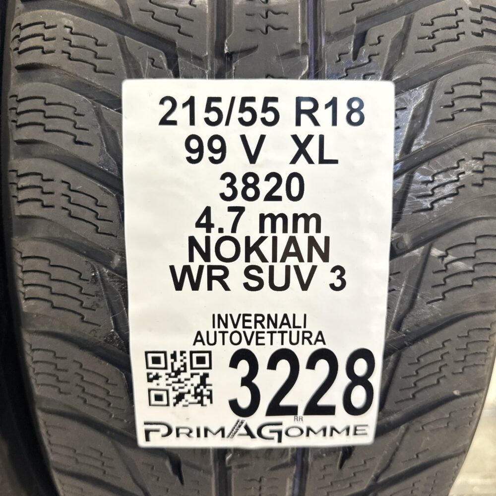 Gomme Usate 215 55 R18 XL 99V NOKIAN WR SUV 3 Invernali - immagine 3