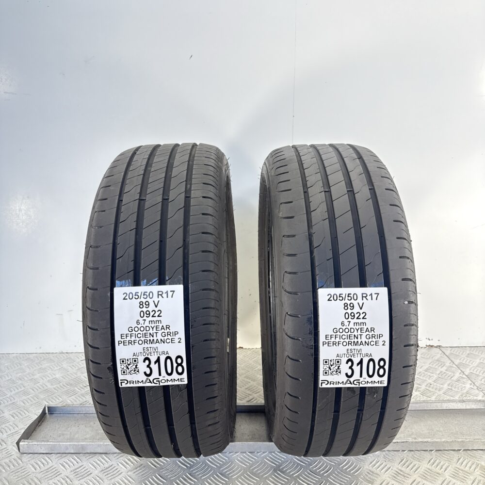 Gomme Usate 205 50 R17 89V Goodyear Efficient Grip Performance 2 95% Estive