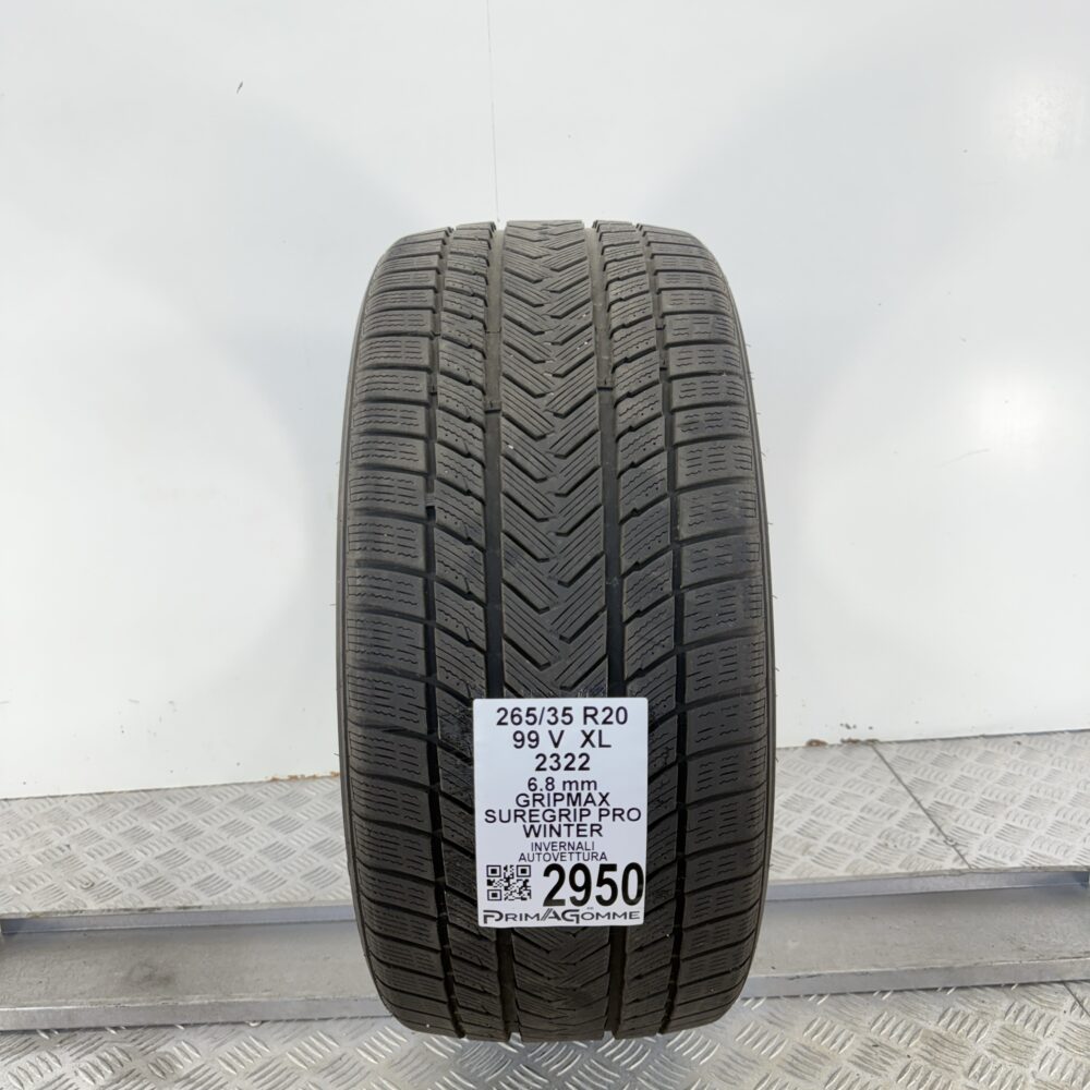 Gomma Usata 265 35 R20 XL 99V GripMax Suregrip Pro Winter 85% Invernale