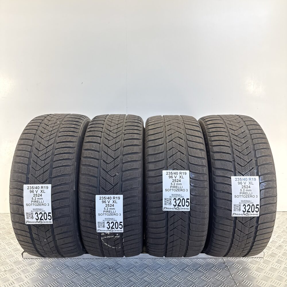 Gomme Usate 235 40 R19 XL 96V PIRELLI SOTTOZERO 3 74% Invernali