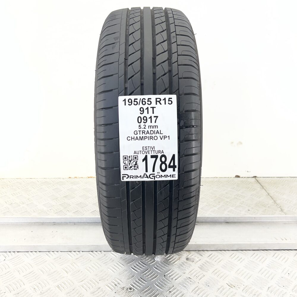 Pneumatico Usato 195 65 R15 91T Gt Radial Champiro VP1 74% Estivo