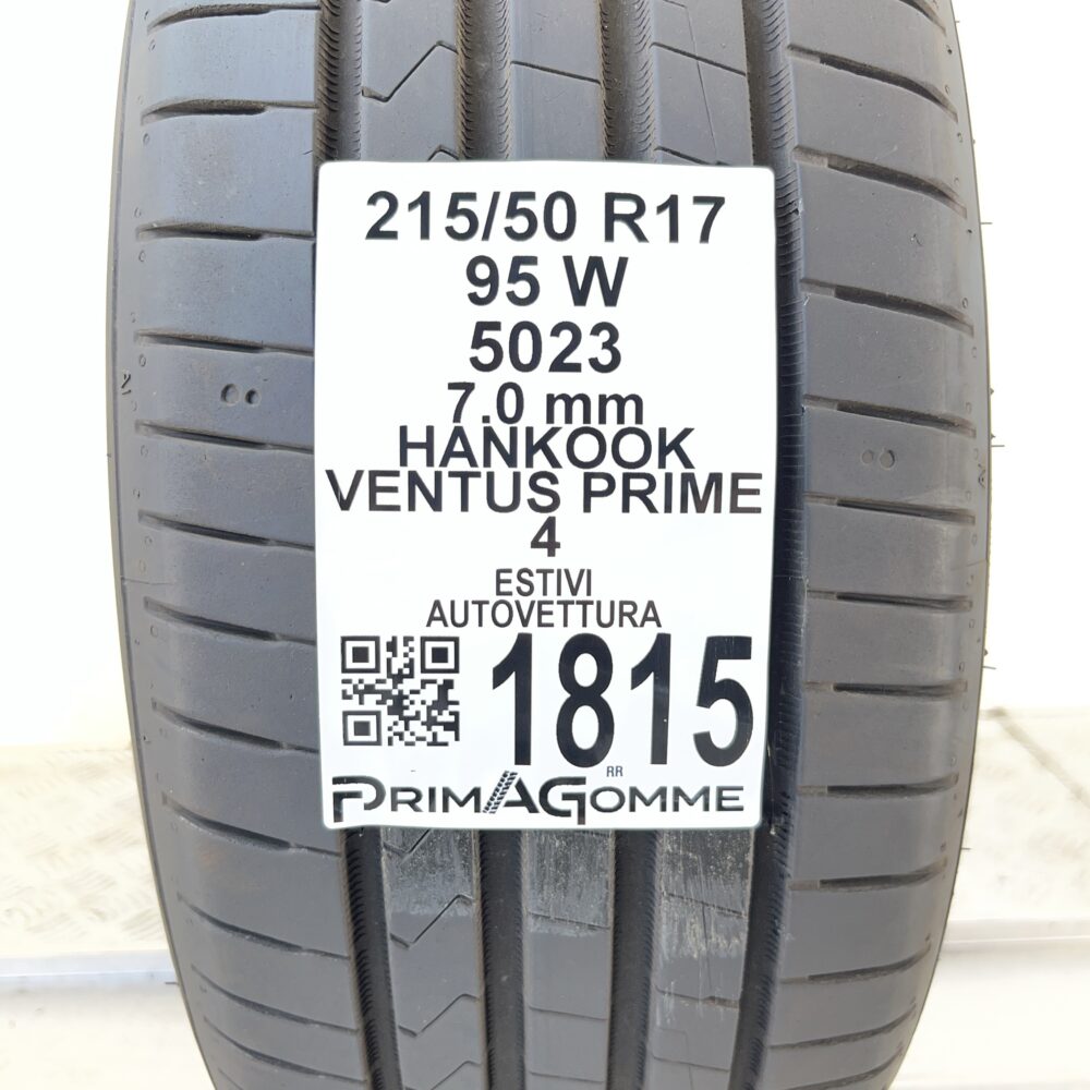 Pneumatico Usato 215 50 R17 95W HANKOOK Ventus Prime 4 100% Estivo - immagine 3