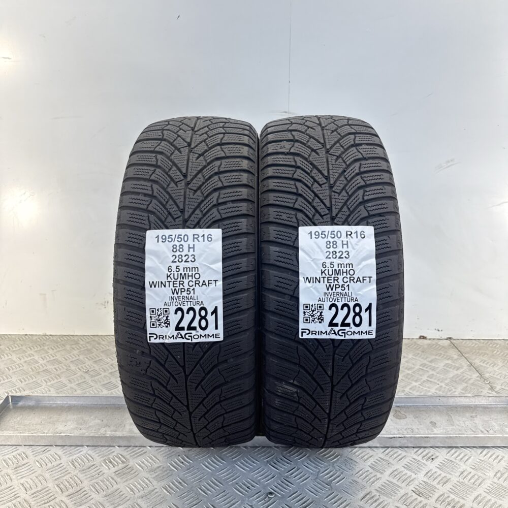 Gomme Usate 195 50 R16 88H Kumho Winter Craft WP51 93% Invernali