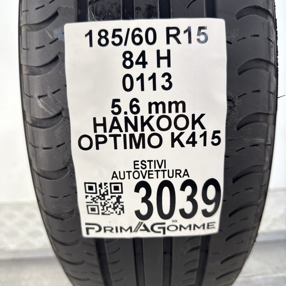 Gomma Usata 185 60 R15 84H Hankook Optimo K415 80% Estivo - immagine 3