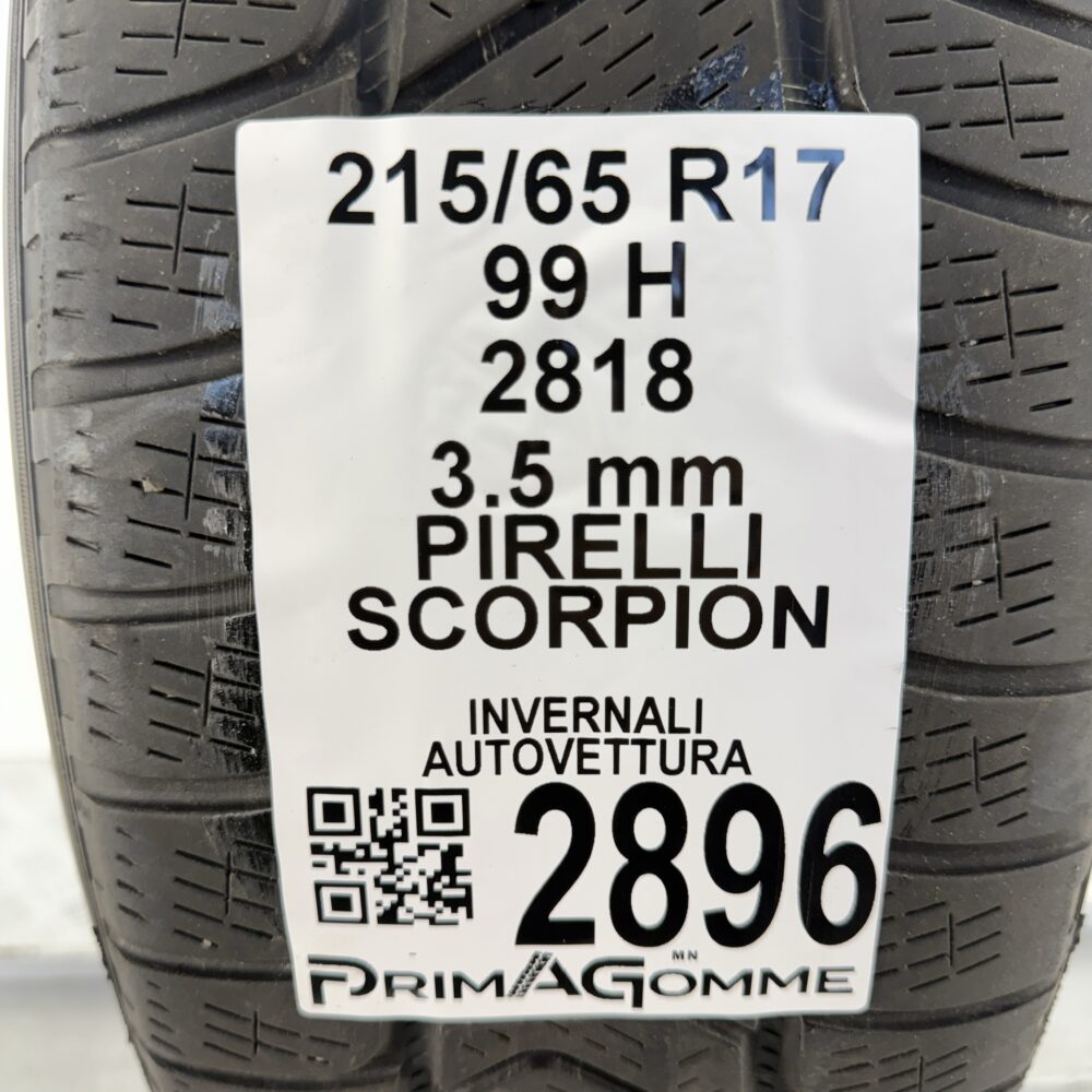 Gomma Usata 215 65 R17 99H Pirelli Scorpion Invernale - immagine 3