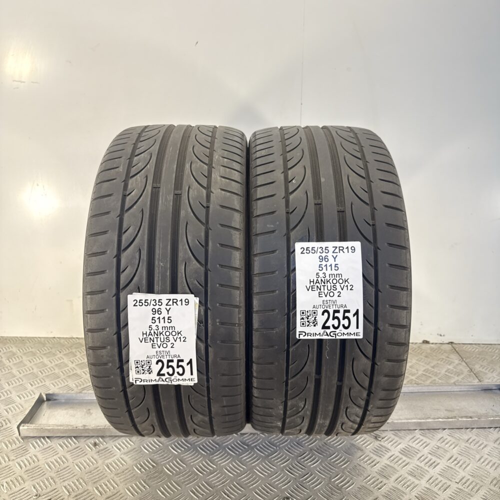Gomme Usate 255 35 ZR19 96Y Hankook Ventus V12 Evo 2 76% Estive