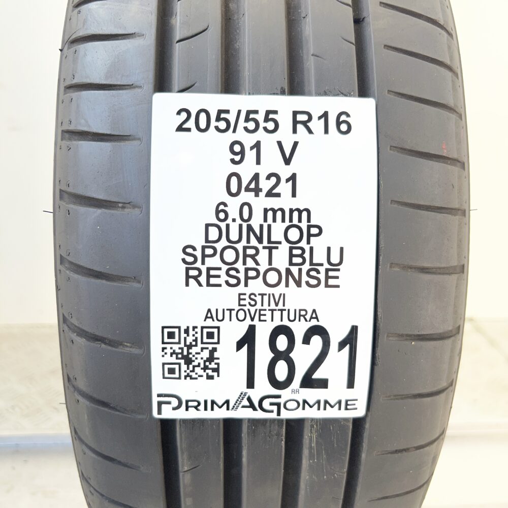 Pneumatico Usato 205 55 R16 91V DUNLOP Sport Blu Response 86% Estivo - immagine 3