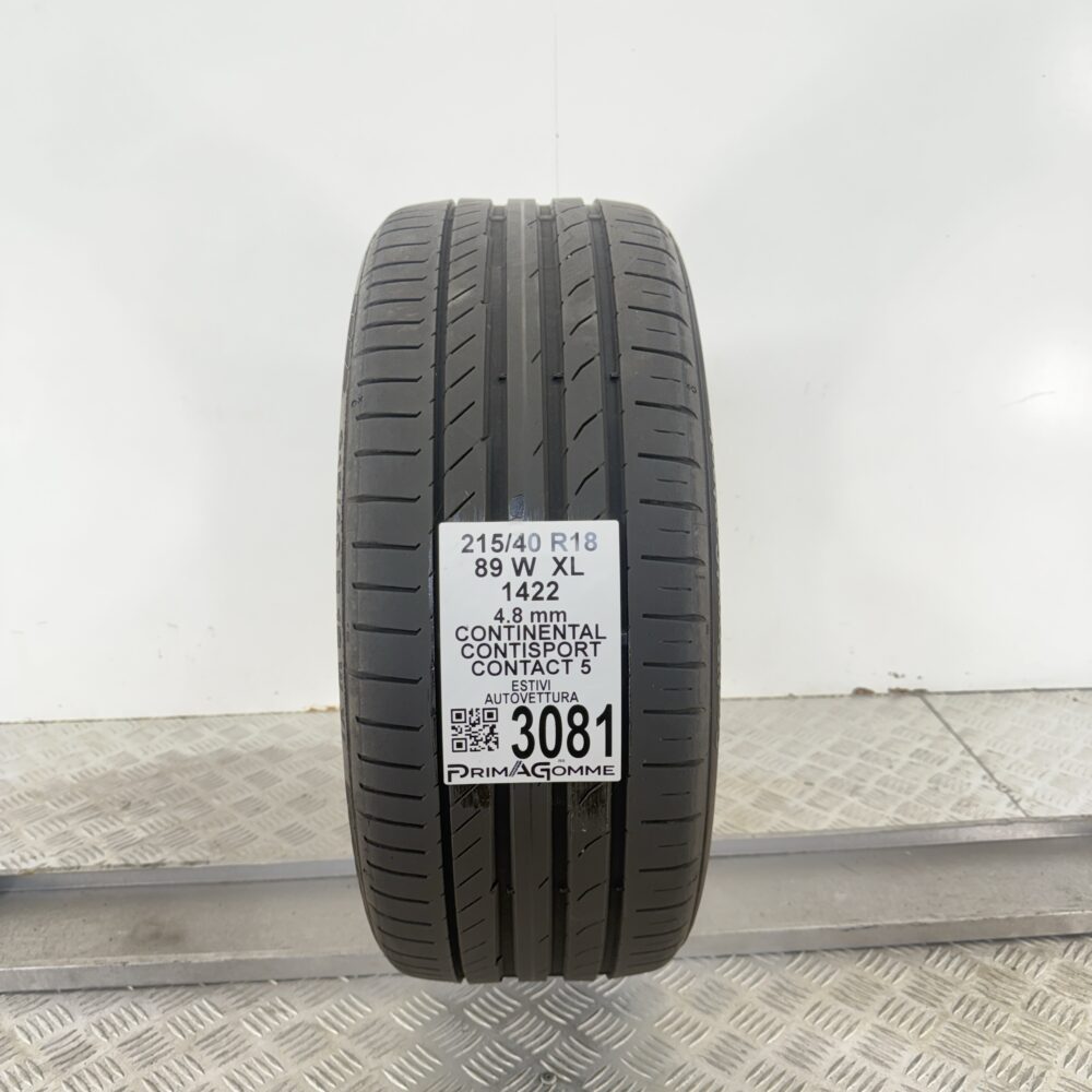 Gomma Usata 215 40 R18 XL 89W Continental ContiSportContact 5 Estivo