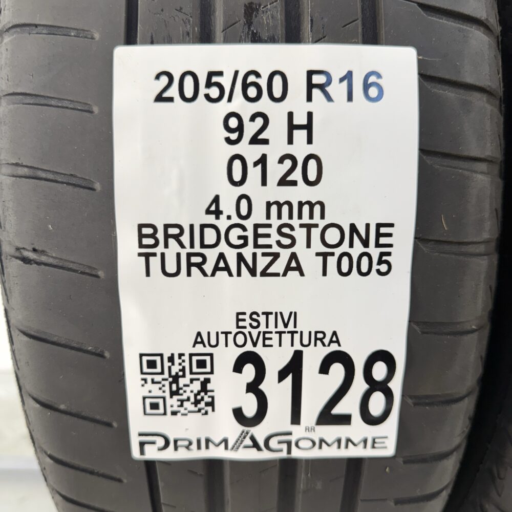 Gomme Usate 205 60 R16 92H Bridgestone Turanza T005 Estive - immagine 3
