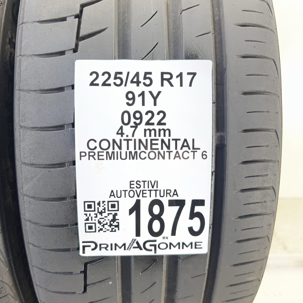 Pneumatici Usati 225 45 R17 91Y CONTINENTAL PremiumContact 6 Estive - immagine 3