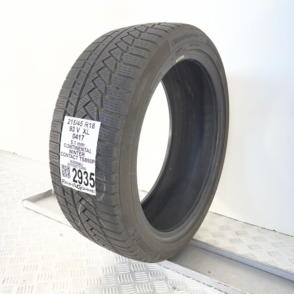 Gomma Usata 215 45 R18 XL 93V Continental Winter Contact TS850P Invernale - immagine 4