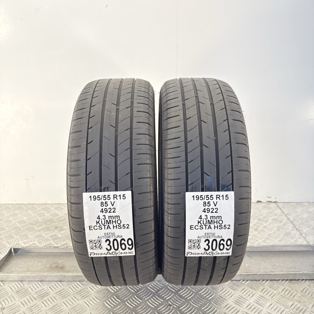 Gomme Usate 195 55 R15 85V Kumho Ecsta HS52 Estive