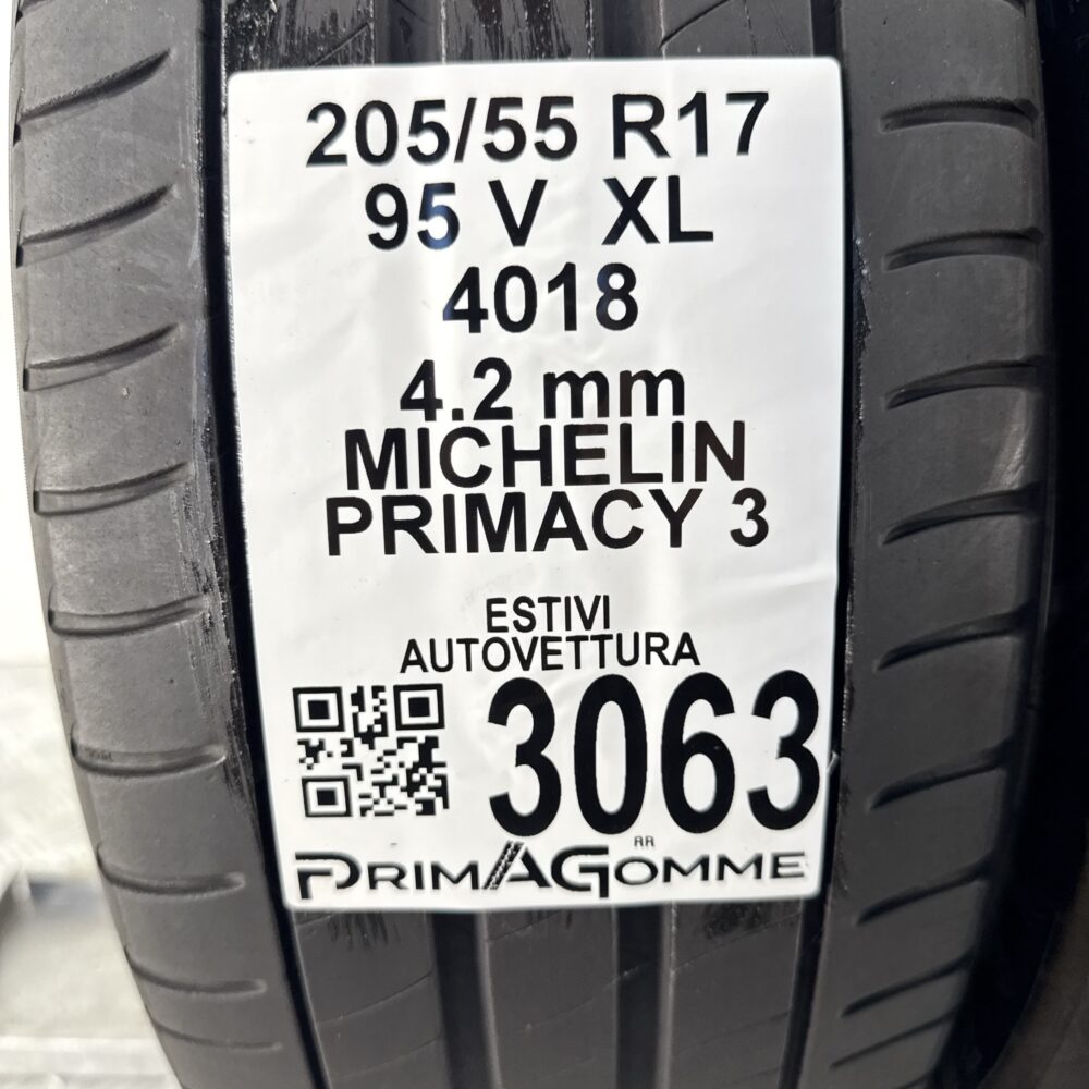 Gomme Usate 205 55 R17 XL 95V Michelin Primacy 3 Estive - immagine 3