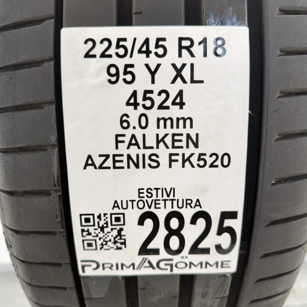 Gomma Usata 225 45 R18 XL 95Y Falken Azenis FK520 Estivo - immagine 3