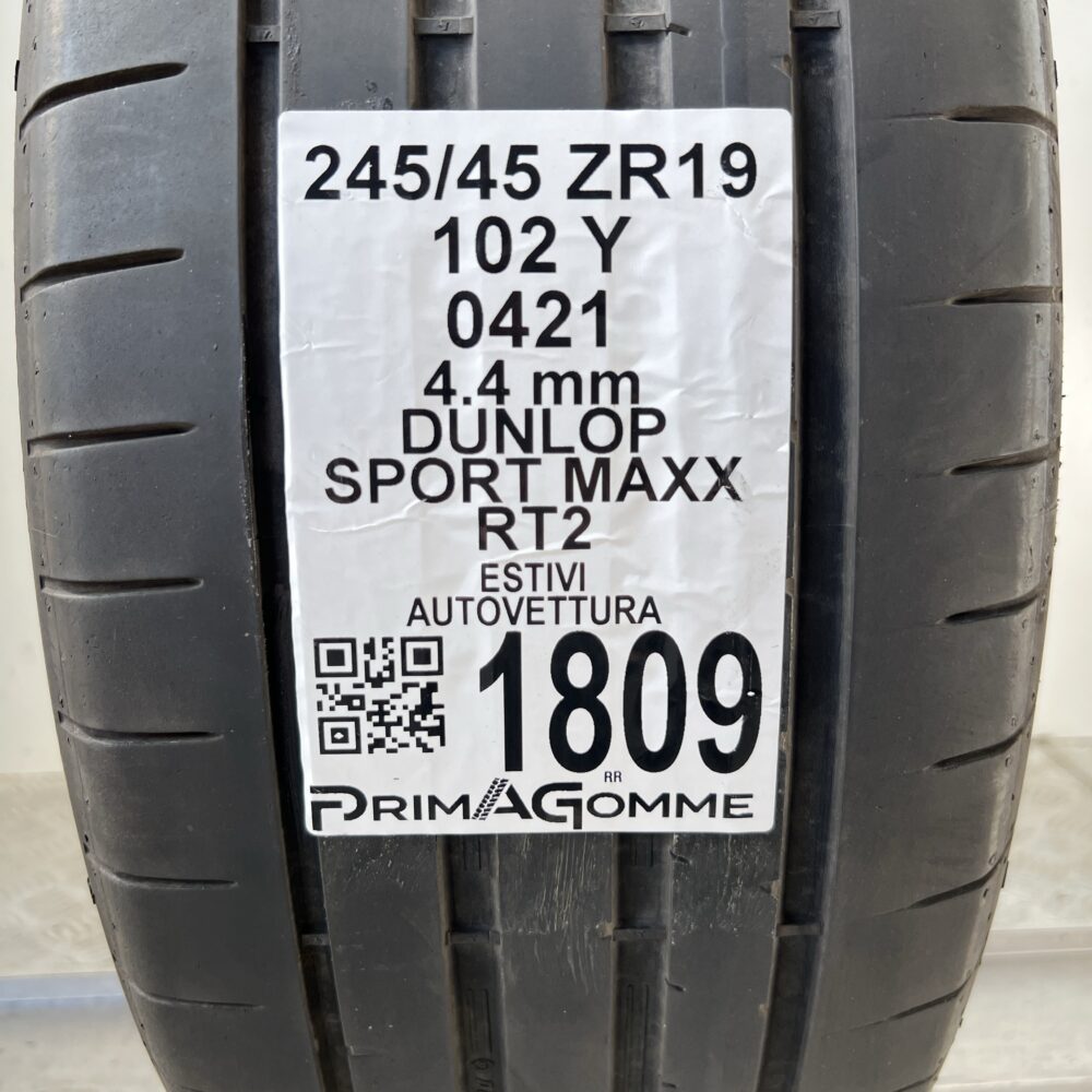 Pneumatico Usato 245 45 ZR19 102Y DUNLOP Sport Maxx RT2 Estivo - immagine 3