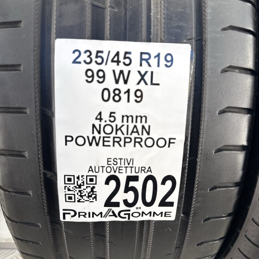 Gomme Usate 235 45 R19 XL 99W Nokian Powerproof Estive - immagine 3