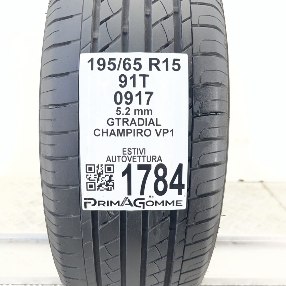 Pneumatico Usato 195 65 R15 91T Gt Radial Champiro VP1 74% Estivo - immagine 3