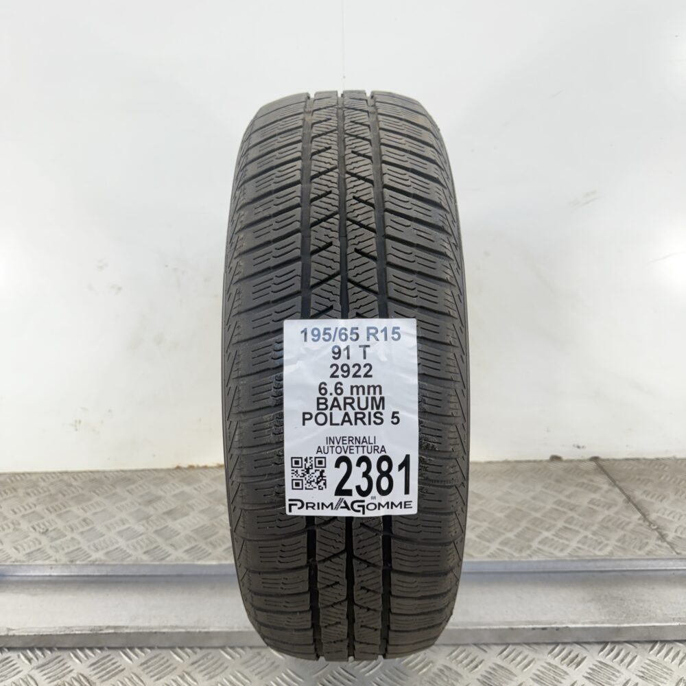 Gomma Usata 195 65 R15 91T Barum Polaris 5 83% Invernale