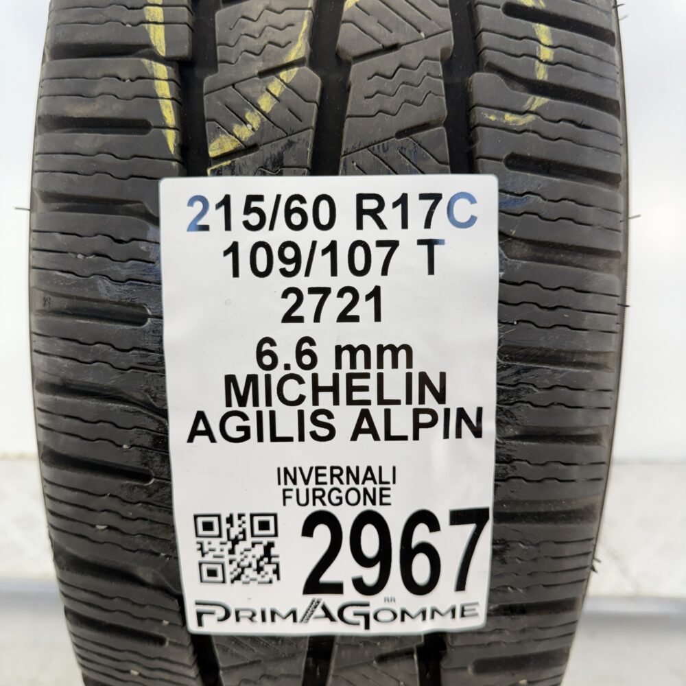 Gomma Usata 215 60 R17C 109/107T Michelin Agilis Alpin 73% Invernale - immagine 3