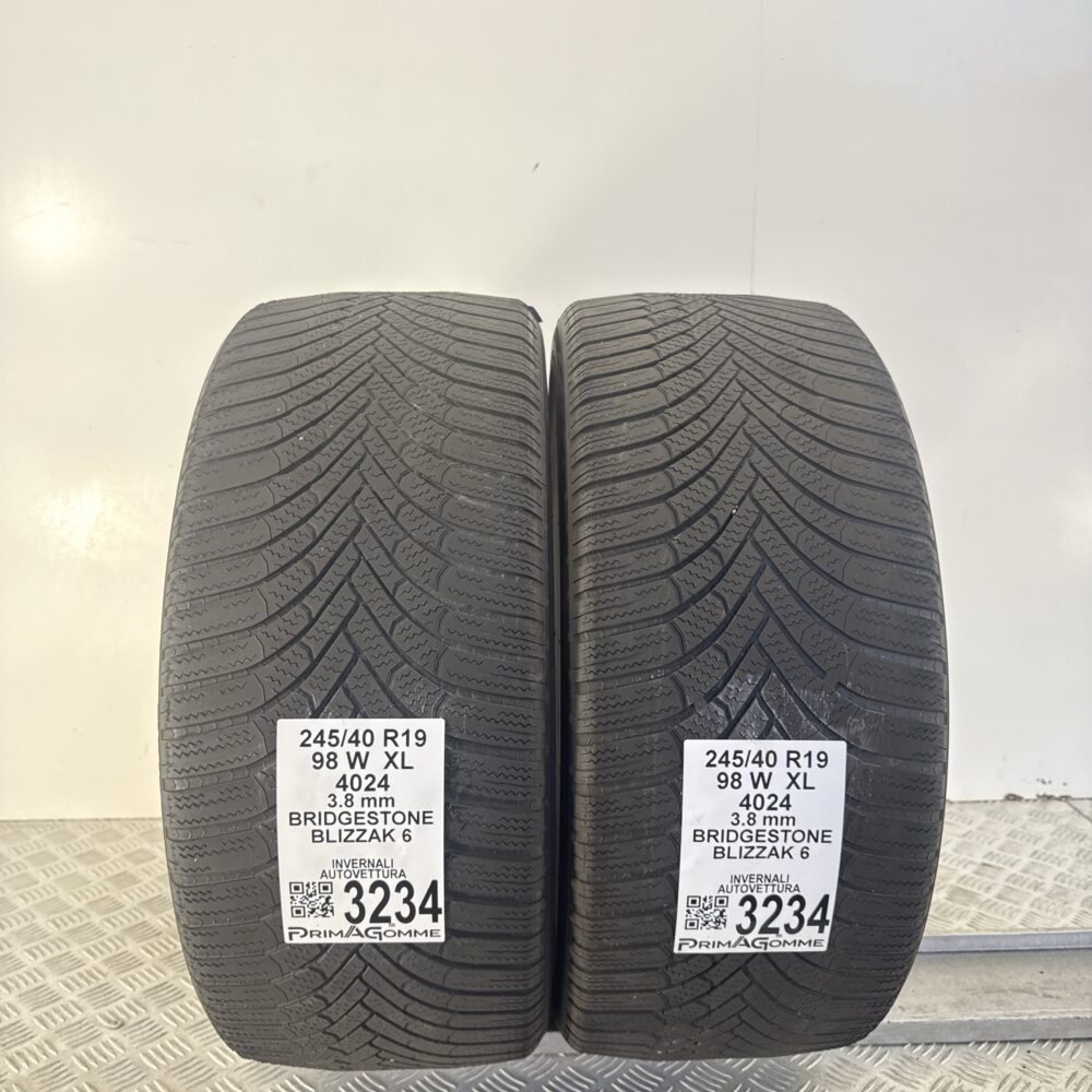 Gomme Usate 245 40 R19 XL 98W Bridgestone Blizzak 6 Invernali - immagine 4