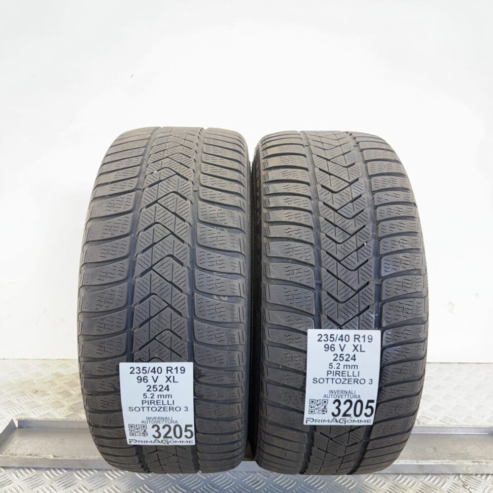 Gomme Usate 235 40 R19 XL 96V PIRELLI SOTTOZERO 3 74% Invernali - immagine 8