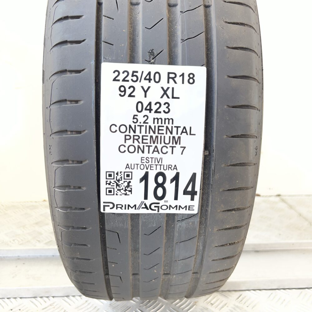 Pneumatico Usato 225 40 R18 XL 92Y CONTINENTAL Premium Contact 7 74% Estivo - immagine 3