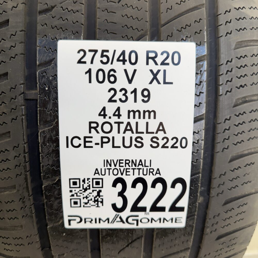 Gomme Usate 275 40 R20 XL 106V Rotalla Ice-Plus S220 Invernali - immagine 3