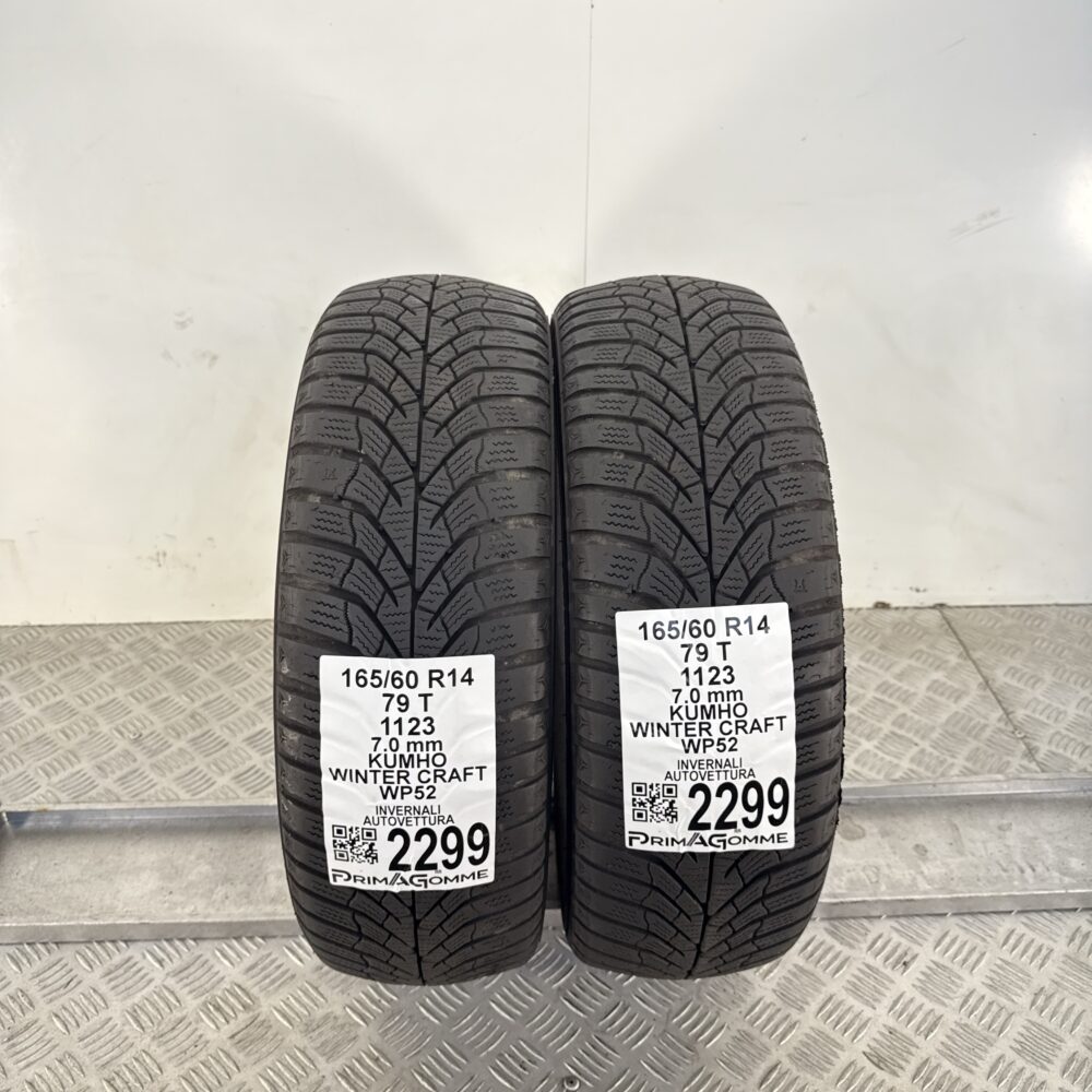 Gomme Usate 165 60 R14 79T Kumho Winter Craft WP52 100% Invernali